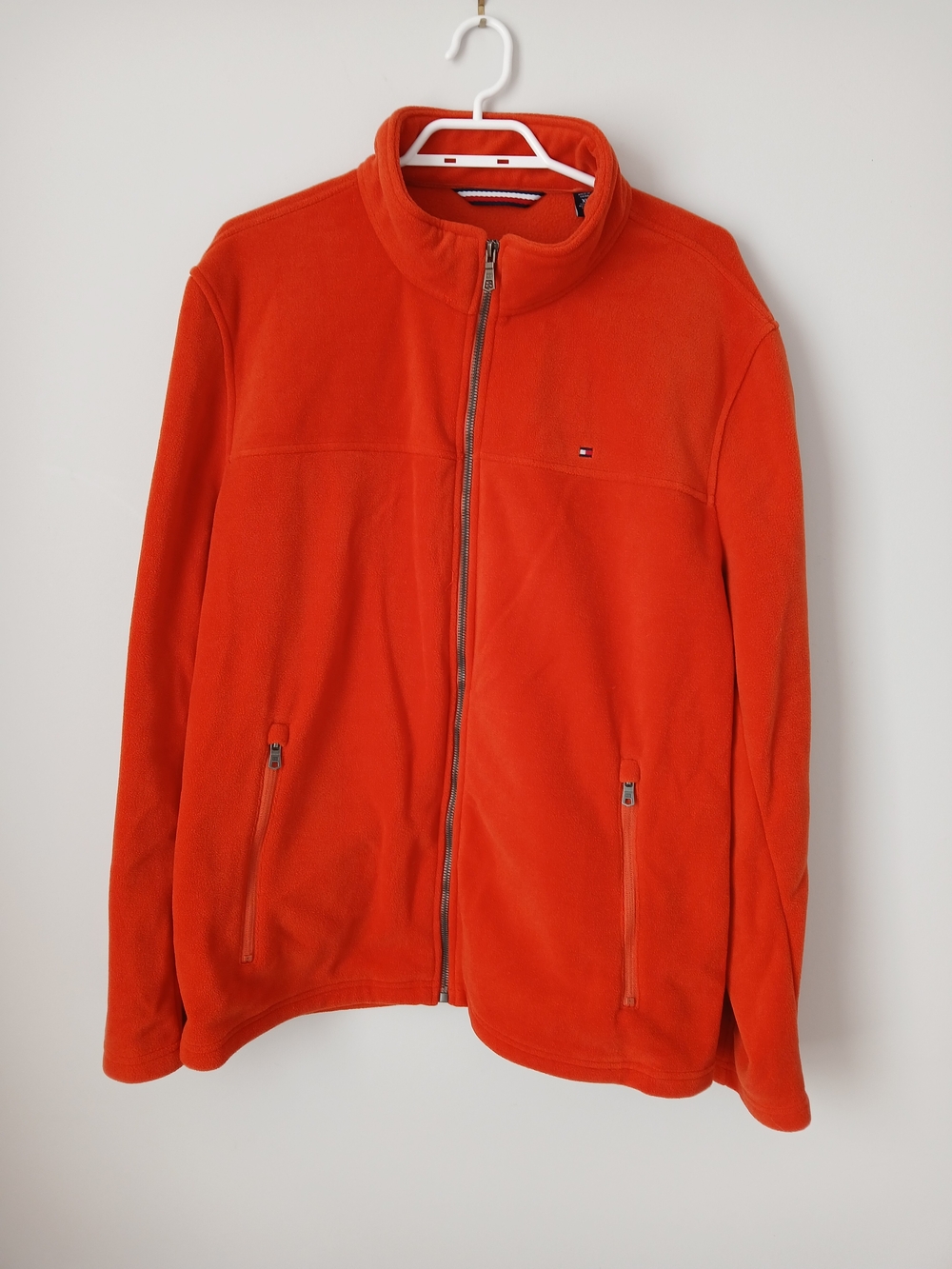 Tommy Hilfiger Men’s Size XL Orange Full-Zip Fleece Jacket